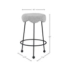 Meridian Furniture, Tabouret de Comptoir en Tissu Gris Fleur