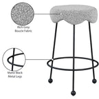 Meridian Furniture, Tabouret de Comptoir en Tissu Gris Fleur
