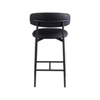 Meridian Furniture, Tabouret de comptoir Lupita en cuir vegan noir, Lot de 2