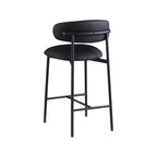 Meridian Furniture, Tabouret de comptoir Lupita en cuir vegan noir, Lot de 2