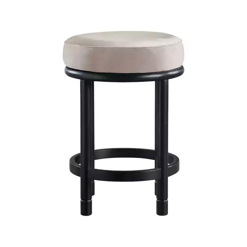 Meridian Furniture, Tabouret de comptoir en velours Monette taupe