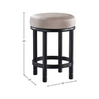 Meridian Furniture, Tabouret de comptoir en velours Monette taupe