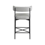 Meridian Furniture, Tabouret en tissu texturé lin gris clair et durable Rivage, lot de 2