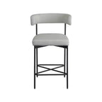 Meridian Furniture, Tabouret en tissu texturé lin gris clair et durable Rivage, lot de 2