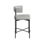 Meridian Furniture, Tabouret en tissu texturé lin gris clair et durable Rivage, lot de 2