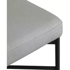 Meridian Furniture, Tabouret en tissu texturé lin gris clair et durable Rivage, lot de 2