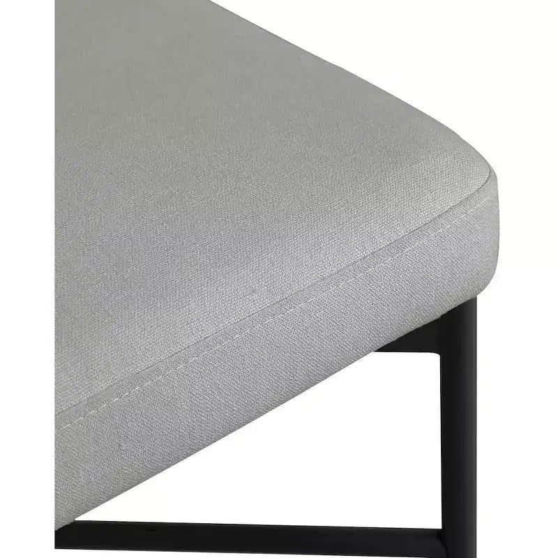 Meridian Furniture, Tabouret en tissu texturé lin gris clair et durable Rivage, lot de 2