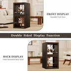 ATJafurn Vitrine en verre double face, Vitrine pour objets de collection, Vitrine décorative en verre avec étagères réglables pour le salon