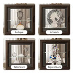 ATJafurn Vitrine en verre double face, Vitrine pour objets de collection, Vitrine décorative en verre avec étagères réglables pour le salon