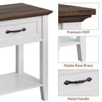 Tables de chevet lot de 2, Table d'appoint avec tiroir, Table latérale pour petits espaces, Étagères de rangement à 2 niveaux avec commode, Table de chevet