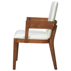 ModernLuxe Lot de 2 Chaises de Salle à Manger en Similicuir Rembourrées, Chaise d'Appoint avec Assise Capitonnée Blanc Brillant et Cadre en Bois, Chaise Fauteuil Chaise Sans Accoudoirs, Noir/Noyer