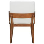 ModernLuxe Lot de 2 Chaises de Salle à Manger en Similicuir Rembourrées, Chaise d'Appoint avec Assise Capitonnée Blanc Brillant et Cadre en Bois, Chaise Fauteuil Chaise Sans Accoudoirs, Noir/Noyer