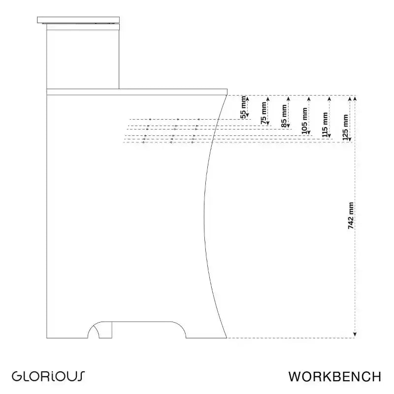 Bureau de studio Glorious Workbench, Noir