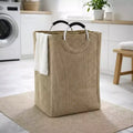 Evideco French Home Goods Corduroy Laundry Basket 55L Sand Beige