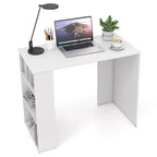 Costway 35.5 Compact PC Laptop Desk Modern Style Office Study Desk with Side Storage Shelf White/Black/Gray/Brown