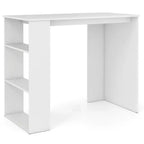 Costway 35,5" Bureau Compact pour PC Portable Style Moderne avec Étagère Latérale Blanc/Noir/Gris/Marron