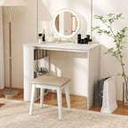 Costway 35,5" Bureau Compact pour PC Portable Style Moderne avec Étagère Latérale Blanc/Noir/Gris/Marron
