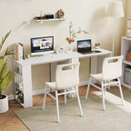Costway 35,5" Bureau Compact pour PC Portable Style Moderne avec Étagère Latérale Blanc/Noir/Gris/Marron
