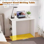 Costway 35,5" Bureau Compact pour PC Portable Style Moderne avec Étagère Latérale Blanc/Noir/Gris/Marron