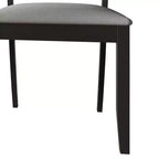 ChaletPosh Lot de 2 chaises de salle à manger en bois noir avec cannage et housse gris clair