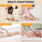 Commode de chambre d'enfant TROPOW avec plateau à langer, commode bébé 6 tiroirs avec kit anti-basculement, plateau étanche et barrières de sécurité, organisateur de rangement en MDF non toxique