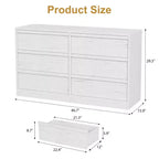 Commode à 6 tiroirs CuisinSmart pour chambre à coucher, double commode naturelle avec poignées concaves, commode moderne, blanche