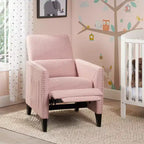 Fauteuil inclinable contemporain GDFStudio Alscot en tissu avec clous décoratifs