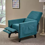 Fauteuil inclinable contemporain GDFStudio Alscot en tissu avec clous décoratifs