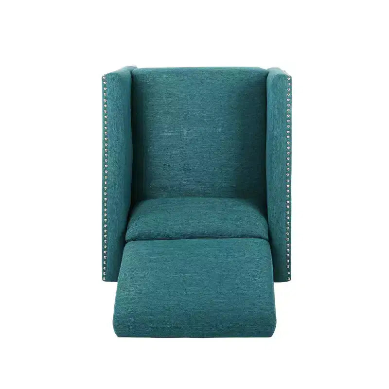 Fauteuil inclinable contemporain GDFStudio Alscot en tissu avec clous décoratifs