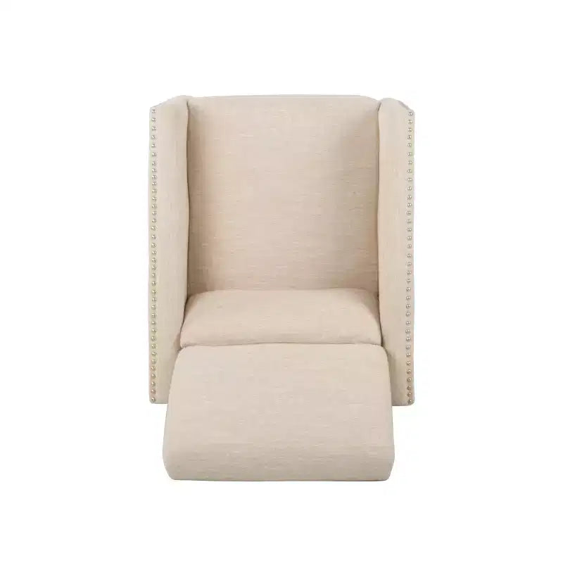 Fauteuil inclinable contemporain GDFStudio Alscot en tissu avec clous décoratifs