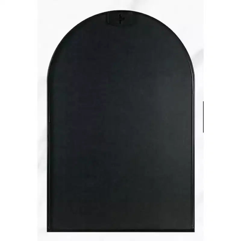 Miroir mural de salle de bain avec arche en métal noir