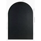 Miroir mural de salle de bain avec arche en métal noir