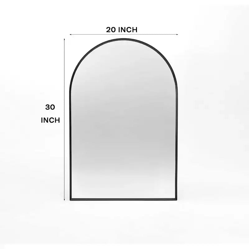 Miroir mural de salle de bain avec arche en métal noir