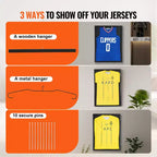 Cadre d'affichage pour maillot VEVOR, 24 x 32 x 1,5 pouces, grande boîte vitrine de maillot de sport verrouillable avec verre PC de protection UV à 98 % et cintres, noir
