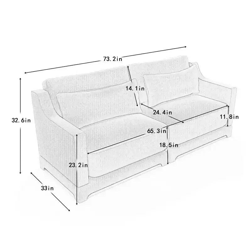 Canapé 2 places en velours chenille vert, structure en bois de haute qualité avec accoudoirs, 2 coussins lombaires inclus, éponge résistante, installation facile