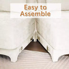 Canapé 4 places en tissu chenille beige avec 1 pouf mobile, éponge haute résilience, facile à installer