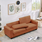 Canapé Moderne 83, Canapé 3 Places Profond en Velours Côtelé avec Accoudoirs Larges, Housse de Coussin Amovible Lavable, Canapé Confortable