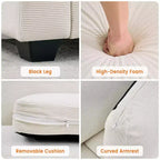 Canapé Moderne 83, Canapé 3 Places Profond en Velours Côtelé avec Accoudoirs Larges, Housse de Coussin Amovible Lavable, Canapé Confortable