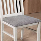 Ensemble table de salle à manger ronde extensible VECELO, table en bois d'hévéa avec 4/6 chaises de salle à manger rembourrées sans accoudoirs pour cuisine, gris