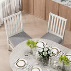 Ensemble table de salle à manger ronde extensible VECELO, table en bois d'hévéa avec 4/6 chaises de salle à manger rembourrées sans accoudoirs pour cuisine, gris