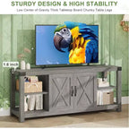 Meuble TV de ferme DobleePy 60 avec portes et étagères, centre de divertissement pour TV jusqu'à 65 pouces, rangement spacieux et durable