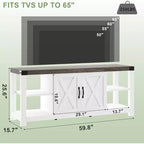 Meuble TV de ferme DobleePy 60 avec portes et étagères, centre de divertissement pour TV jusqu'à 65 pouces, rangement spacieux et durable