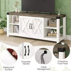 Meuble TV de ferme DobleePy 60 avec portes et étagères, centre de divertissement pour TV jusqu'à 65 pouces, rangement spacieux et durable