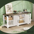 Meuble TV de ferme DobleePy 60 avec portes et étagères, centre de divertissement pour TV jusqu'à 65 pouces, rangement spacieux et durable