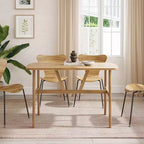 PexFix Table de salle à manger 47 pour 4-6 personnes, Table de cuisine en bois, Table de dîner moderne avec cadre en bois robuste pour salle à manger et cuisine, Nature