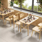 PexFix Table de salle à manger 47 pour 4-6 personnes, Table de cuisine en bois, Table de dîner moderne avec cadre en bois robuste pour salle à manger et cuisine, Nature