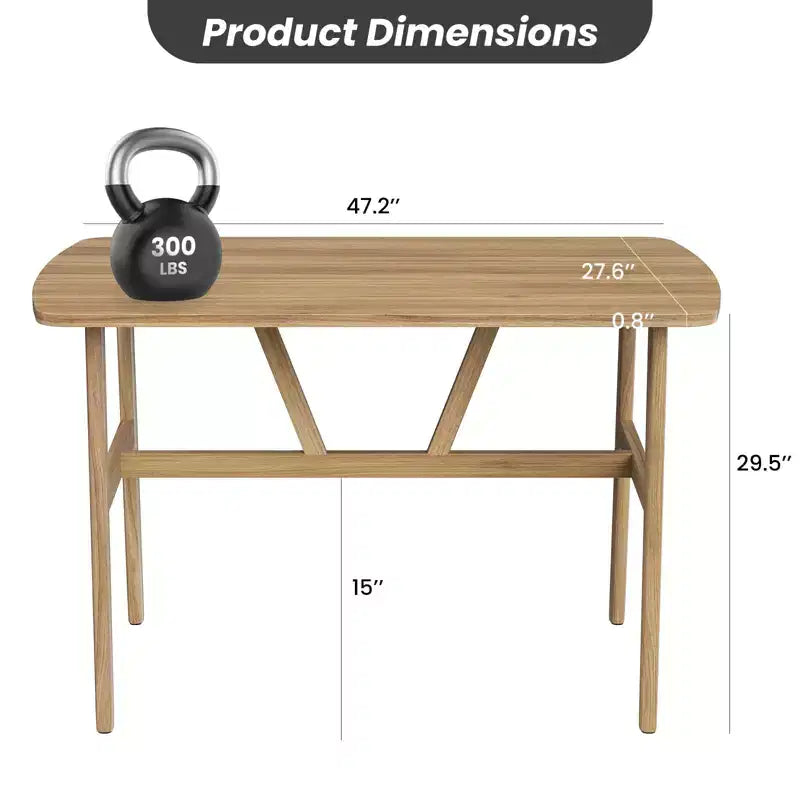 PexFix Table de salle à manger 47 pour 4-6 personnes, Table de cuisine en bois, Table de dîner moderne avec cadre en bois robuste pour salle à manger et cuisine, Nature