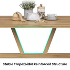 PexFix Table de salle à manger 47 pour 4-6 personnes, Table de cuisine en bois, Table de dîner moderne avec cadre en bois robuste pour salle à manger et cuisine, Nature