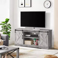 Farmhouse TV Stand for 65 Inch TVs, Barn Doors TV Stand with Storage and Shelves, Modern TV Console Table Furniture