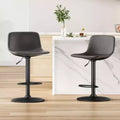 PexFix 2Pcs Adjustable Bar Stools Mid-Century Swivel Bar Stools Bar Height Stools with Back Support Counter Height Bar Chairs Pu Leather Light Grey